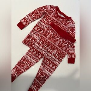 Little Sleepies- Red & White Holiday Pajama Set- Size 18-24 Months